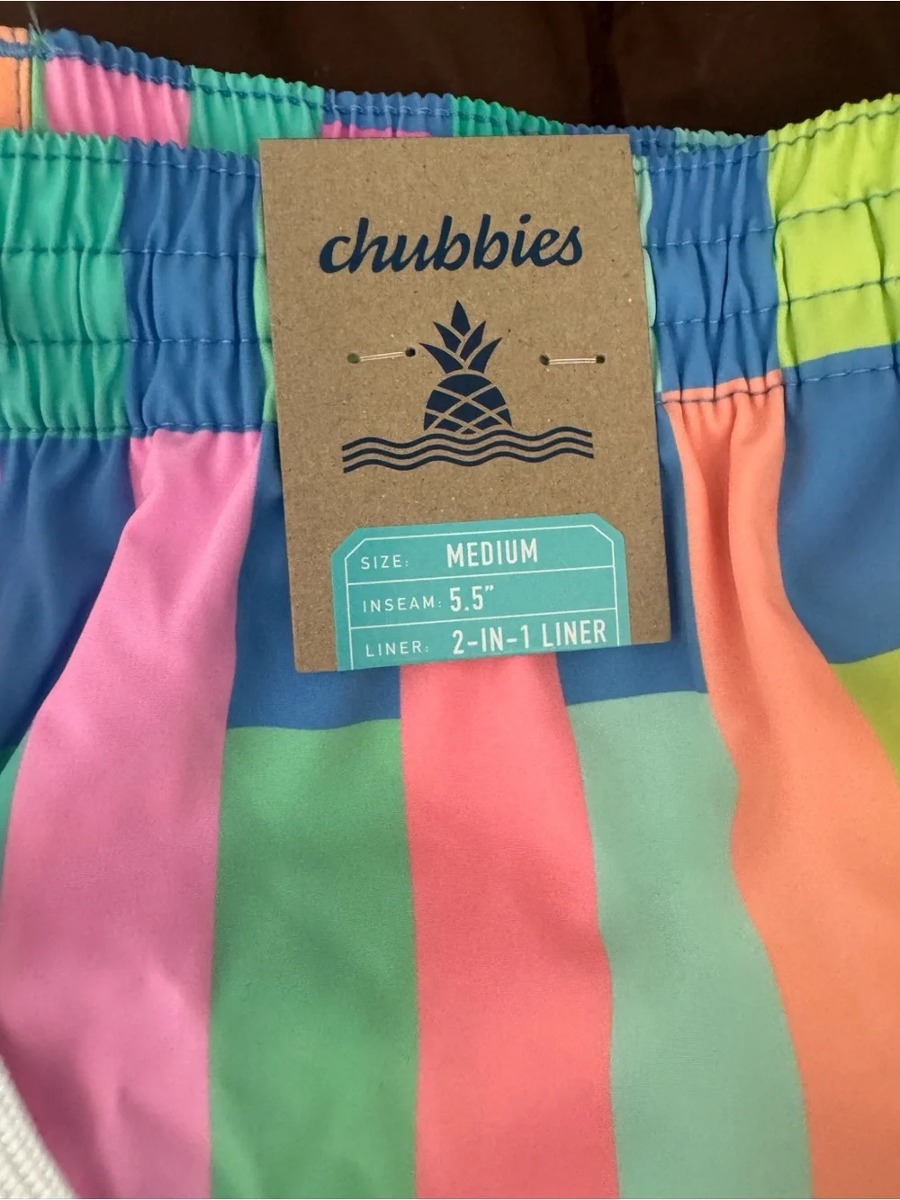 Chubbies Neon Multi-Check Swim Shorts in Green, Blue, Pink, Orange, Yellow